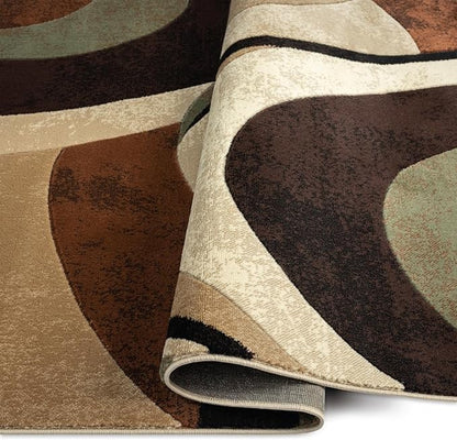 Home Dynamix Tribeca Slade Contemporary Abstract Area Rug, Brown/Green, 39"x55"