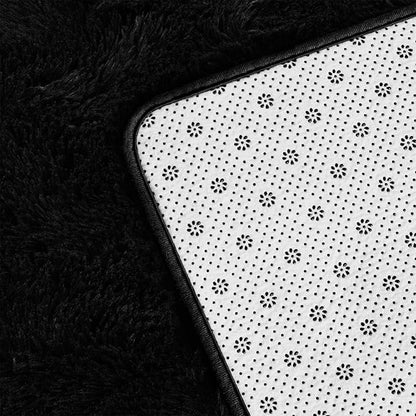 Large Shag Area Rugs 10 x 14, Tie-Dyed Plush Fuzzy Rug for Living Room, Ultra Soft Fluffy Furry Rugs for Bedroom, Anti-Skid Indoor Carpet Nursery Rugs for Kids Room Home Decor, Black