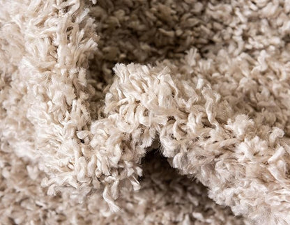 Unique Loom Davos Shag Collection Area Rug - Solid (3' 3" x 5' 3" Oval, Linen)