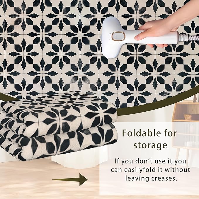 Black Beige Vintage Washable 5x7 Area Rugs for Living Room, Thin Low Pile Contemporary Carpet, Non-Slip Base Lightweight Rug
