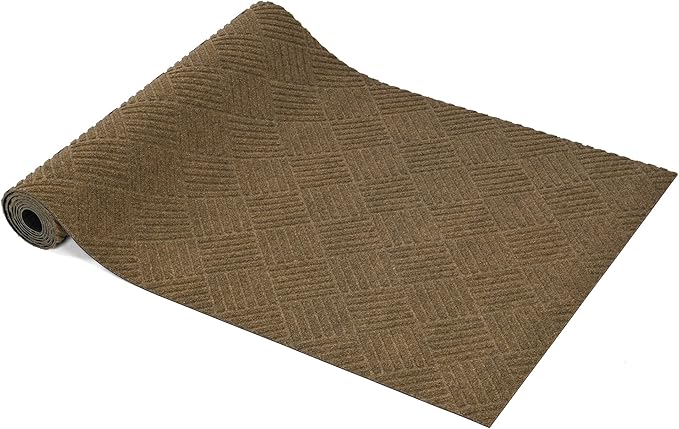 jxgzyy Door Mat, 3'11" x 2'8" Non Slip Carpet Runner, Dirt Trapper Indoor/Outdoor Floor Mats for Patio, Front Door, Garage, Front Back Door, Entryway, Waterproof, Brown