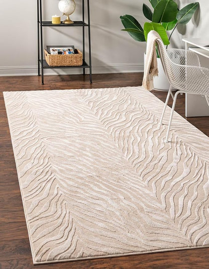 Unique Loom Finsbury Collection Area Rug - Meghan (5' 3" x 8' Rectangle, Ivory Beige)