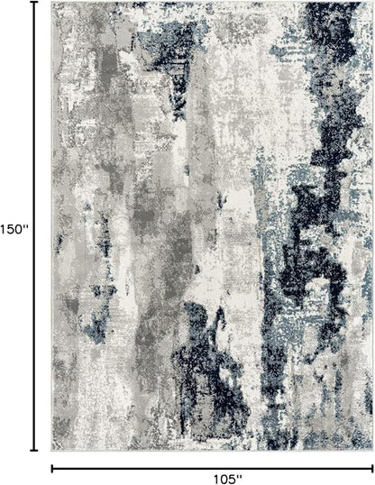 LUXE WEAVERS Kimberly Collection Ivory 9x12 Modern Abstract Area Rug