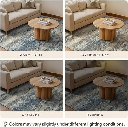 GENIMO Abstract Area Rug 6x9, Washable Large Modern Rug Non Slip, Low Pile Lightweight Soft Carpet for Living Room, Bedroom, Dining Room, Navy Blue