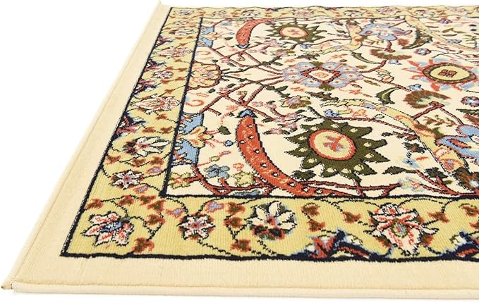 Unique Loom Espahan Collection Area Rug - Cape Cod (4' 1" x 6' 1" Rectangle, Cream/ Black)
