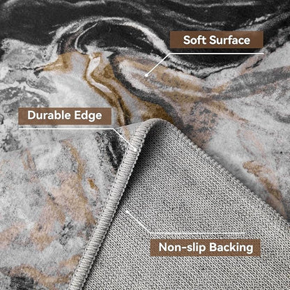 3x5 Washable Area Rugs for Living Room, Modern Abstract Rug Entryway Kitchen Non Slip Throw Rug, Stain Resistant Carpet for Dining Room Playroom Bedroom, Pet & Kids Friendly