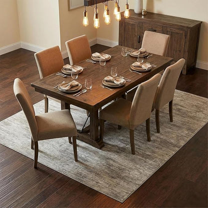 Garvee Modern Area Rug for Bedroom 5x7 Throw Rugs for Living Room, Machine Washable Area Rugs with Rubber Backing, Non Shedding Low Pile Carpet Stain Resistant Soft Mats for Nursery Dining Room, Camel