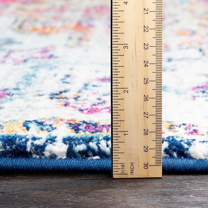 Livabliss Odelia Vintage Bohemian Area Rug,7'10" x 10'3",Orange/Navy