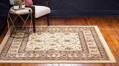 Unique Loom Voyage Collection Traditional Oriental Classic Intricate Design Area Rug (10' 0 x 10' 0 Square, Ivory/Gold)