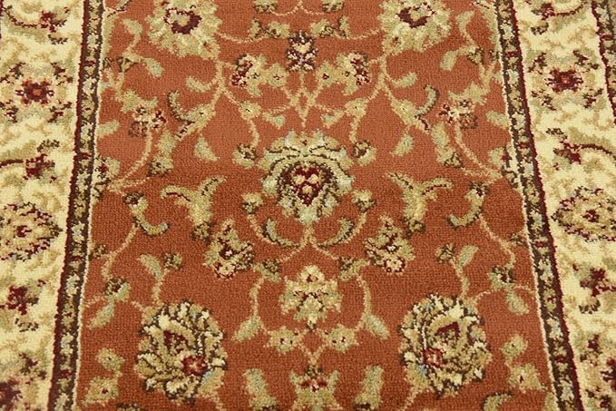 Unique Loom Voyage Collection Traditional Oriental Classic Intricate Design Area Rug (2' 7 x 10' 0 Runner, Terracotta/Ivory)