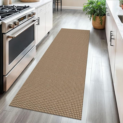 Braided Runner Rug 2x5 Ft Washable Runners for Hallways Non Slip Kitchen Runner Rug Cotton Entryway Runner Indoor, Woven Floor Carpet for Hall Kitchen Bedroom, Orange/Tan/Brown