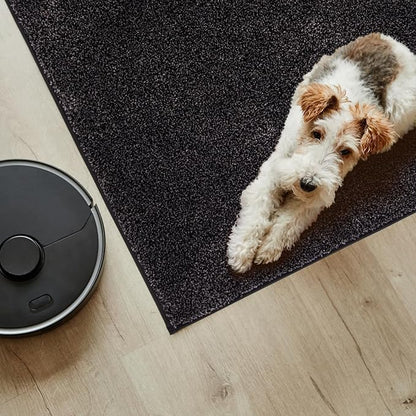 PURRUGS Easy Care Area Rug 4ft x 6ft, Non-Slip Machine Washable Entryway Rug, Dog Door Mat, Stain Resistant Accent Rug for Hallway, Living Room, Bedroom and Mudroom, Charcoal