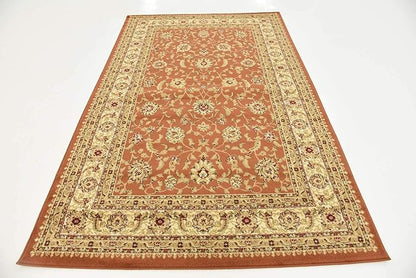 Unique Loom Voyage Collection Traditional Oriental Classic Intricate Design Area Rug (5' 0 x 8' 0 Rectangular, Terracotta/Ivory)