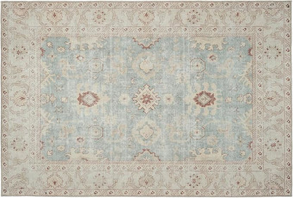 Revival Rugs Nimbus 6'x9' Zero-Shedding Area Rug for Living Room Bedroom - Oeko-TEX Certified, Low Pile, Spot Clean, Aqua, Blue