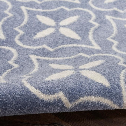 Nourison Home Nourison Essentials Blue Ivory 6' x 9' Area Rug - Easy Clean, Non Shedding, Bed Room, Living Room, Dining Room, Kitchen (6' x 9')