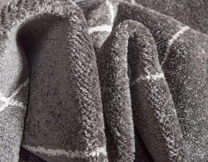 Unique Loom Trellis Frieze Collection Area Rug - Geometric (6' Round, Dark Gray/ Ivory)