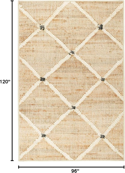 Dash & Albert Kali Natural Machine Washable Rug, 7.5 X 9.5 Feet, Tan Geometric Pattern