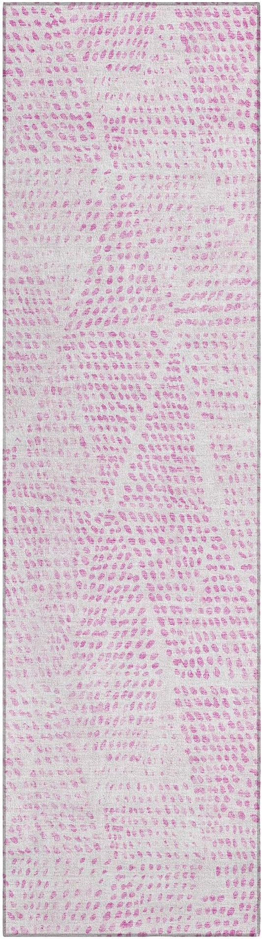Addison Rugs Chantille ACN591 Pink 2'3" x 7'6" Indoor Outdoor Hallway Runner Rug, Stain Resistant Washable Kitchen Area Carpet for Bathroom, Laundry and Bedroom Rug