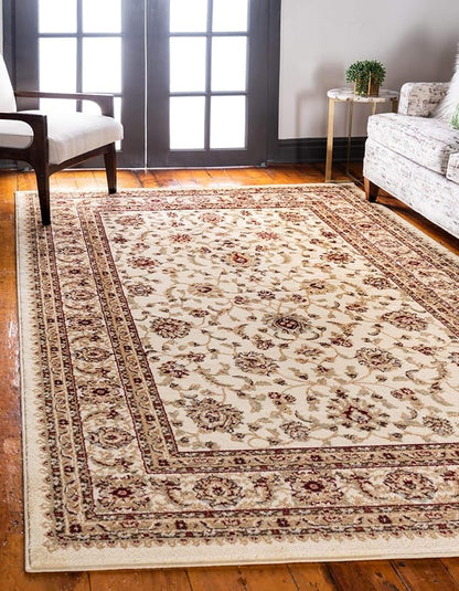 Unique Loom Voyage Collection Traditional Oriental Classic Intricate Design Area Rug (4' 0 x 6' 0 Rectangular, Ivory/Gold)