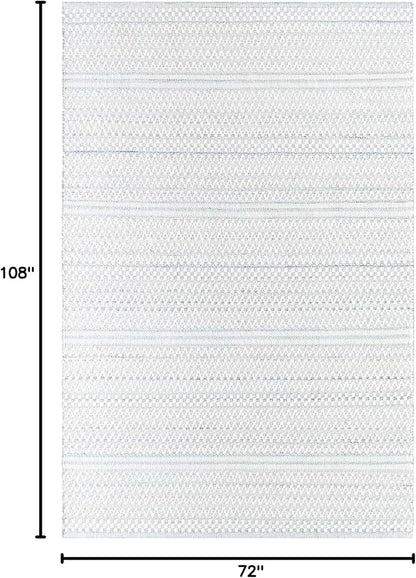 Mark&Day Wool Rugs, 6x9 Precious Solid and Border Cream/Charcoal Area Rug, Cream Grey Carpet for Living Room, Bedroom or Kitchen (6' x 9')