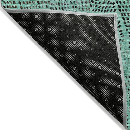 Addison Rugs Chantille ACN591 Teal 8' x 8' Indoor Outdoor Round Rug, Easy Clean, Machine Washable, Non Shedding, Bedroom, Living Room, Dining Room, Kitchen, Patio Rug