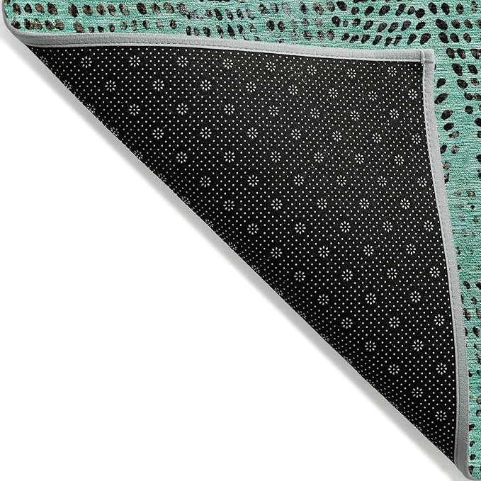 Addison Rugs Chantille ACN591 Teal 1'8" x 2'6" Indoor Outdoor Area Rug, Easy Clean, Machine Washable, Non Shedding, Bedroom, Living Room, Dining Room, Kitchen, Patio Rug