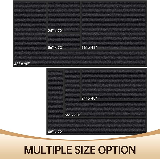 Amyracel Front Door Mat Indoor Outdoor Entrance, 24" x 48" All-Season Waterproof Doormat for Enterway, Heavy Duty Commercial Floor Mat, Fade Resistant, Rubber Back, Low Profile, Easy Clean