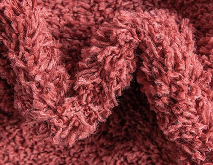 Unique Loom Davos Shag Collection Area Rug - Solid (5' 3" Round, Poppy)