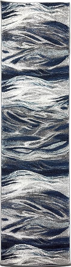 Keen Home Design Area Rugs - 2x16 Non-Shedding, Abstract Rugs for Kitchen, Living Room, Bedroom, Dining Room, Entryway - Size: 2'8" x 16', Multi