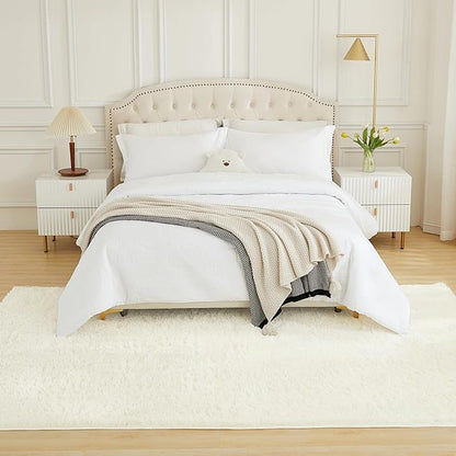 Andency 8x10 Area Rugs for Living Room, Cream Non-Slip Fluffy Soft Large Shag Bedroom Carpet, Big Indoor Thick Nursery Rug for Kids Dorm Home Decor Aesthetic