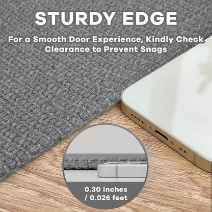 EARTHALL Washable Area Rug 3x5 Ft Non Slip Rugs for Entryway Braided Rubber Backed Throw Rugs Door Mat Indoor Outdoor Entrance Cotton Woven Rug for Kitchen Foyer Front Door Living Room, Charcoal Gray