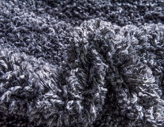 Unique Loom Davos Shag Collection Area Rug - Solid (2' 7" x 16' 5" Runner, Peppercorn)