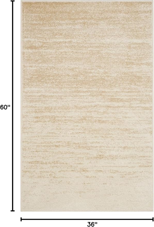 SAFAVIEH Area Rug 3x5 - Adirondack Collection - Champagne & Cream, Modern Ombre Design, Non Shedding & Easy to Clean, Ideal for Living Room, Bedroom, Office, Dining Space (ADR113W)