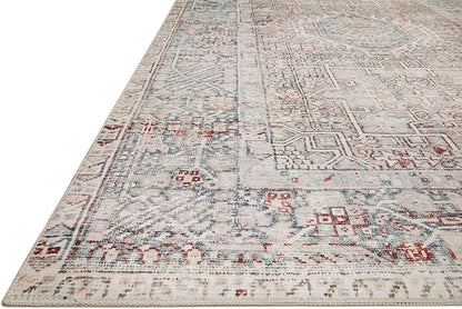 Loloi Chris Loves Julia Jules Collection JUL-07 Natural/Ocean 3'-6'' x 5'-6'', .13" Pile Height, Accent Rug