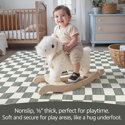jinchan Runner Rug 2x5 Hallway Washable Modern Checkered Geometric Lattice Kids Bedroom Rug Indoor Floor Cover Non Slip Soft Carpet for Nursery Room Kitchen Laundry Room Home Grey