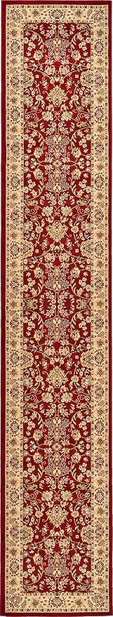 Unique Loom Sialk Hill Collection Area Rug - Washington (2' 11" x 16' 5" Runner Burgundy/Cream)