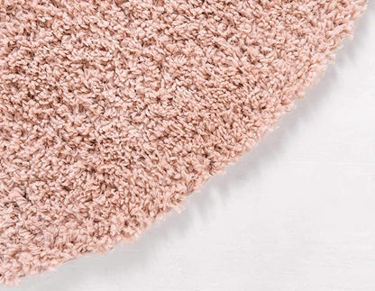 Unique Loom Davos Shag Collection Area Rug - Solid (6' 7" Round, Dusty Rose)