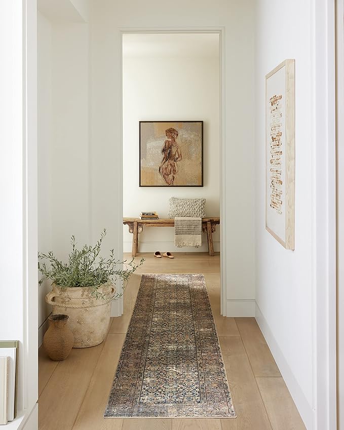 Loloi Amber Lewis Morgan Collection MOG-03 Denim/Multi 2'-0" x 5'-0" 38" Thick Accent Rug feat. CloudPile, Neutral, Room Décor, Vintage Inspired, Livingroom, Bedroom, Dining Area