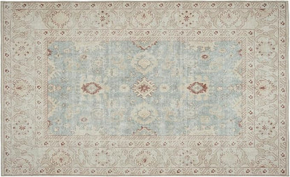 Revival Rugs Nimbus 5'x8' Zero-Shedding Area Rug for Living Room Bedroom - Oeko-TEX Certified, Low Pile, Spot Clean, Aqua, Blue
