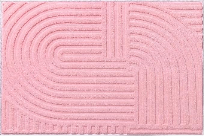 Pauwer 2x3 Washable Area Rugs for Living Room Modern Pink Solid Color Soft Fluffy Rugs for Bedroom Non Slip Boho Accent Indoor Mat Floor Carpet Cover for Kids Room Dining Room Kitchen Office, Pink