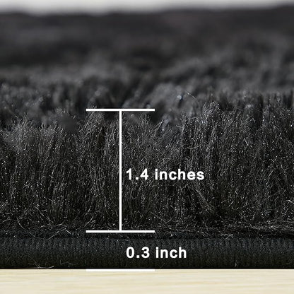 Andency Black Area Rugs 9x12 for Living Room Home Decor, Large Shaggy Bedroom Carpet, Non-Slip Big Shag Indoor Thick Soft Fluffy Furry Fur Area Rugs for Kids Dorm Nursery Aesthetic