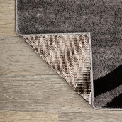 Rugshop Wavy Circles Design Area Rug, Non-Shedding Carpet for Living Room, Dining Room, or Bedroom, Gray, 7'10" x 10'2"