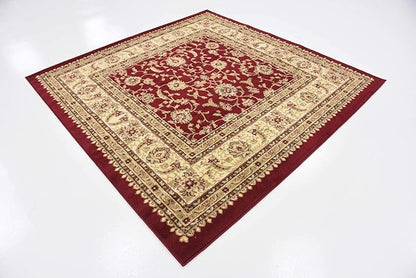 Unique Loom Voyage Collection Traditional Oriental Classic Intricate Design Area Rug (6' 0 x 6' 0 Square, Terracotta/Ivory)