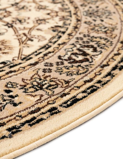 Unique Loom Sialk Hill Collection Area Rug - Washington (3' 3" Round Ivory/Black)