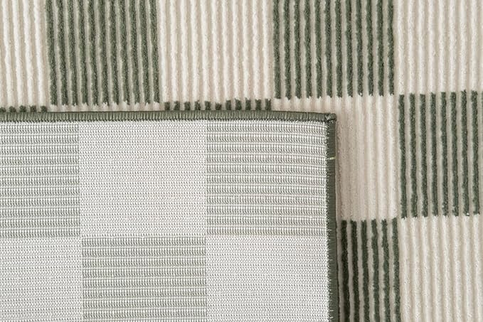 Revival Rugs Gambit 9'2"x12'2" Washable Area Rug for Living Room Bedroom - 100% Recycled Oeko-TEX Certified, Medium Pile, Green, Beige