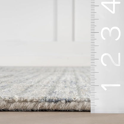 Rugs USA Melrose Light Blue/Ivory, 8'6" x 11'6", Handmade, Wool & Cotton, Soft and Cozy, High Traffic, Stain Resistant, Easy Clean, Durable Area Rug for Bedroom, Living Room, Dining Space, Entryway