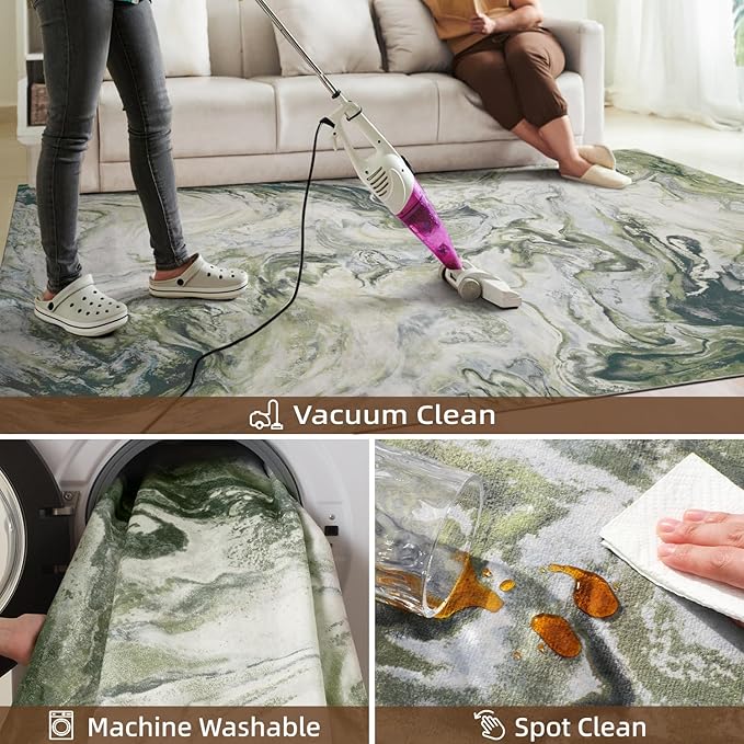 5x7 Area Rugs for Living Room, Modern Abstract Rug for Bedroom, Contemporary Machine Washable Rug, Large Stain Resistant Carpet for Dining Room Playroom Home Office, Pet & Kids Friendly