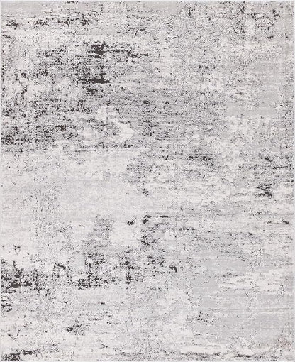 Rugs.com Leipzig Collection Area Rug – 8' x 10' Grey Low-Pile Rug Perfect for Living Rooms, Large Dining Rooms, Open Floorplans