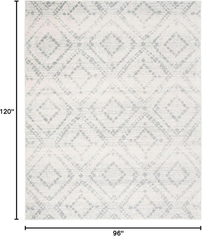 SAFAVIEH Area Rug 8x10 - Adirondack Collection - Large - Ivory & Light Blue, Geometric Trellis Pattern, Non-Shedding & Easy Cleaning, Ideal for Living Room, Bedroom, Office, Dining Space (ADR131T)