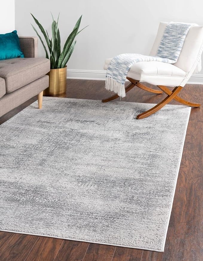 Unique Loom Finsbury Collection Area Rug - Sarah (7' 10" x 10' Rectangle, Gray/ Ivory)
